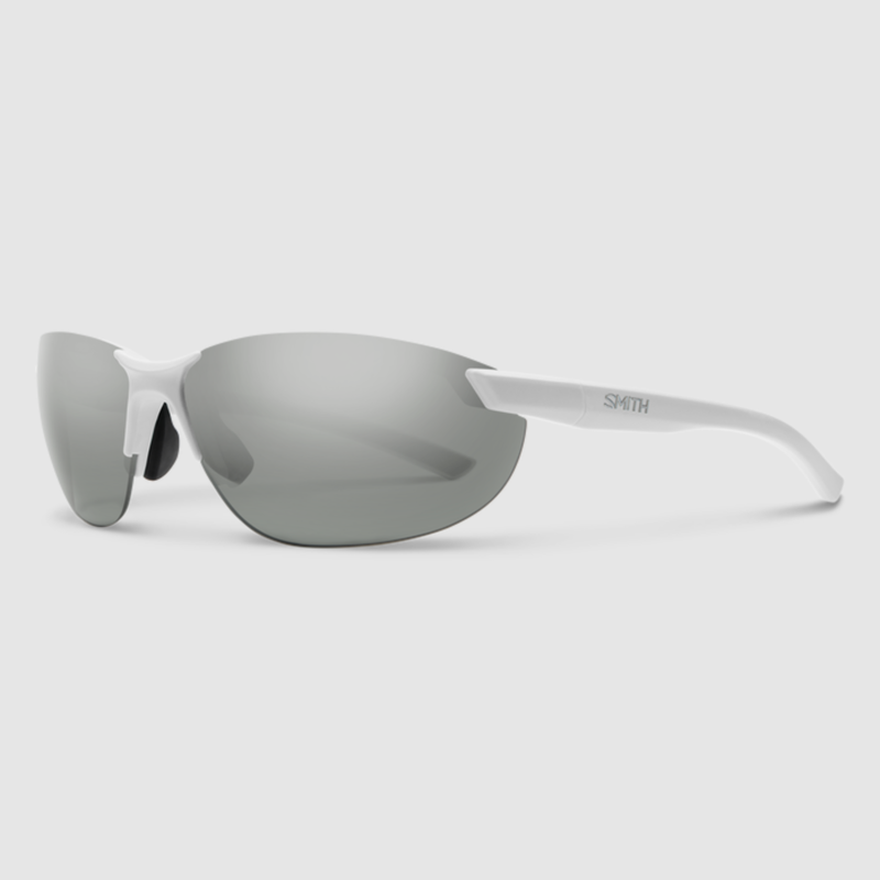 Smith Parallel 2 Sunglasses Matte White/Polarized Platinum Mirror-1